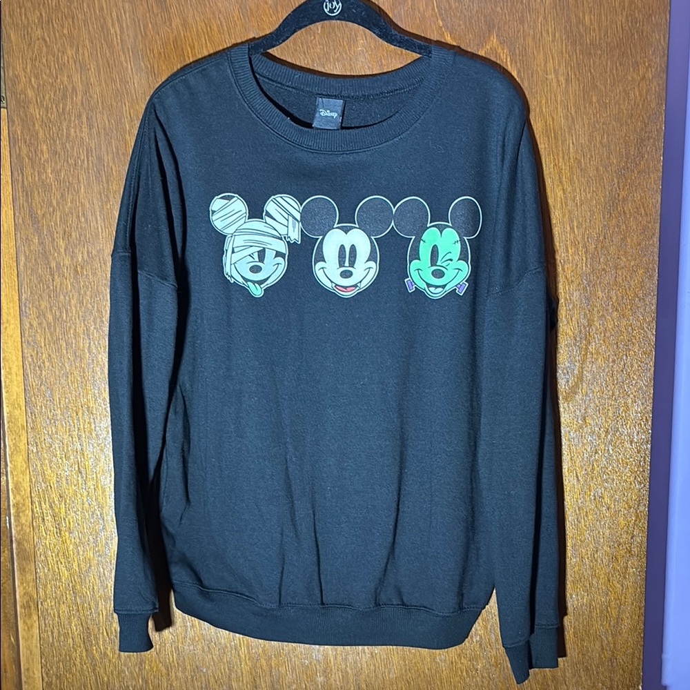 Disney Black Sweatshirt with Mickey and Friends